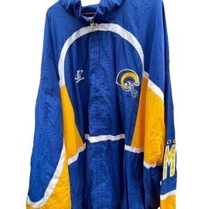 Vintage NFL Pro Line St Louis Rams Men’s Jacket Logoathletic Sz 4XL Blue Yellow